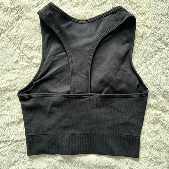 Black crop top with a semi open back - Picture 3 of 3